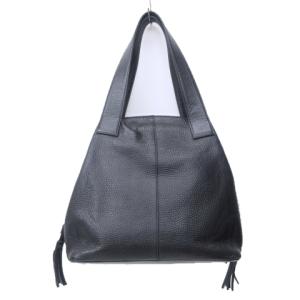 Leilian ハンドバッグ ショルダーバッグ レザー ストラップ タッセル フリンジ 黒 ブラック EC