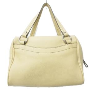 美品 ハンドバッグ ショルダーバッグ レザー ベージュ EC