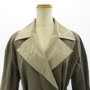 Max Mara 白タグ リバーシブル 切替 トレンチ ラップコート ジャケット アウター ベルト グレー系 ブラック 38 M相当