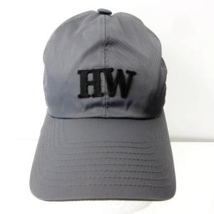 HUNTING WORLD ロゴワッペン 刺繍 ナイロンキャップ 帽子 ハット グレー ブラック 57cm?59cm