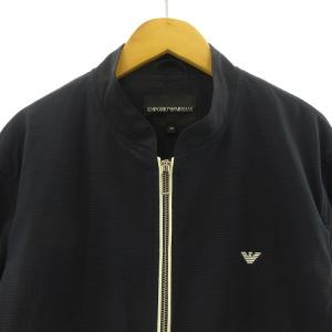 EMPORIO ARMANI ジップアップ ブルゾン トップス ワンポイントロゴ ポリエステル ネイビー 50 L相当