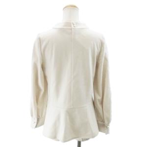 TO BE CHIC タグ付 プルオーバーシャツ ウール パールボタン ビジュー 長袖 ベージュ 40 約L