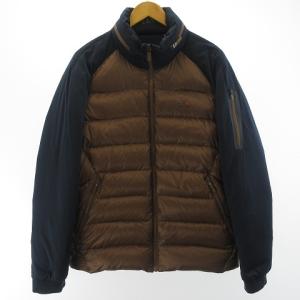 ゴルフ GOLF 切替 グース ダウンジャケット アウター 長袖 ナイロン ブラウン ネイビー 5 S?M相当
