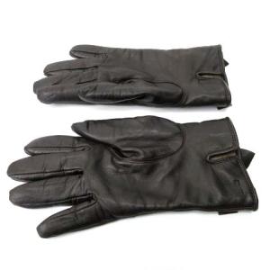 LANVIN 手袋 グローブ レザー 本革 リボン 裏地ニット 茶 ブラウン