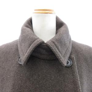 RALPH LAUREN ロング コート ダブル ラムウール アンゴラ 茶 ブラウン 7 約S ECR17