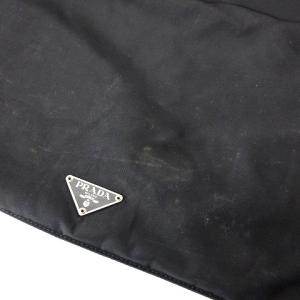 PRADA 三角プレート ロゴ ボディ ショルダーバッグ 斜め掛け ナイロン レザー ブラック