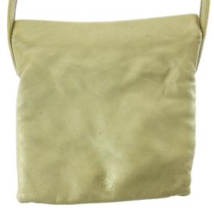 LOEWE アナグラム ロゴ 型押し レザー ワンショルダー バッグ 肩掛け 鞄 ベージュ AA