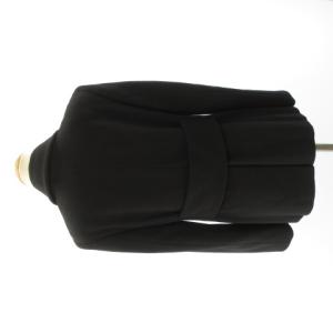 Max Mara 美品 銀タグ コート ジャケット ヴァージンウール ミディ丈 比翼 黒 ブラック 38 M IBO35