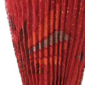 GRACE CONTINENTAL タグ付 プリーツ スカート ロング ドット チュール レース スター 赤 レッド 2-36 約M IBO35