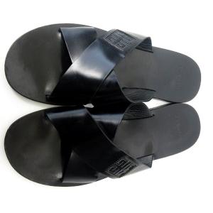 GIVENCHY 4Gロゴ フラット サンダル クロス レザー ブラック 42 27cm相当 IBO35