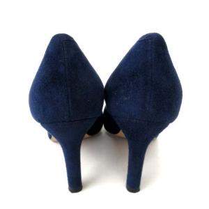 PELLICO パンプス ポインテッドトゥ スウェード レザー フォーマル 7.5cmヒール 紺 ネイビー 36.5 23.5cm IBO35