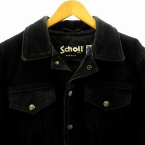 Schott ヴィンテージ トラッカージャケット スエード レザー 38 ブラック
