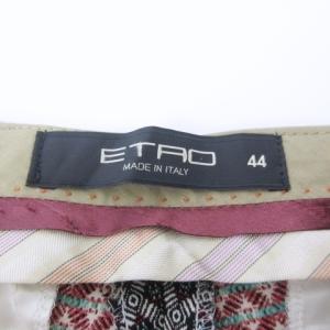 ETRO 美品 近年モデル 大きいサイズ ロングパンツ スラックス ジャカード 総柄 ストレッチ コットン マルチカラー 44 約XL
