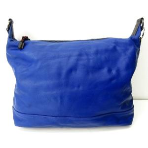 COACH レザー ワンショルダーバッグ 鞄 斜め掛け ロゴ ブルー