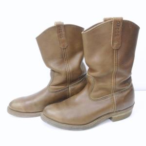 RED WING ヴィンテージ 90s 刺繍羽タグ 縦羽タグ 1197 ペコスブーツ シューズ レザー 茶 ブラウン 8 EE 約26cm IBO35