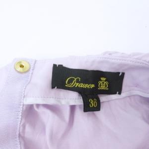 Drawer 近年モデル ブラウス コットン シルク混 ギャザー 長袖 ピンク 系 36 約S IBO35