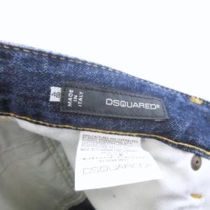 DSQUARED2 ダメージ加工 デニムパンツ ジーンズ ペイント加工 クラッシュ インディゴブルー 48 約M IBO35