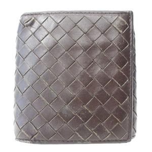 BOTTEGA VENETA イントレチャート 二つ折り財布 ウォレット カードケース レザー ブラウン WY