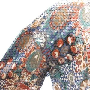 MISSONI 美品 カーディガン ガウン ロング スパンコール シルク 茶 ブラウン 40 M WY