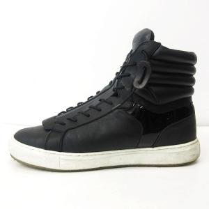RIPVANWINKLE 18AW RB-005 フロントジップ ハイカット スニーカー 切替 レザー ブラック ホワイト 43 28cm相当