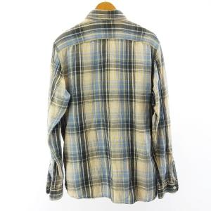 RRL ラルフローレン チェック ネルシャツ 長袖 コットン ブルー系 M STK