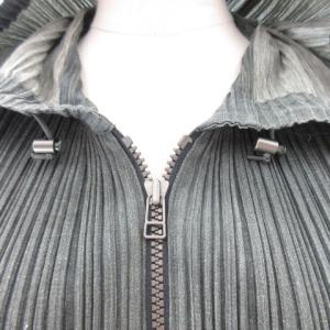 PLEATS PLEASE ISSEY MIYAKE セットアップ デニム 転写 パーカー ジップ スカート 上下2点 グレー 45