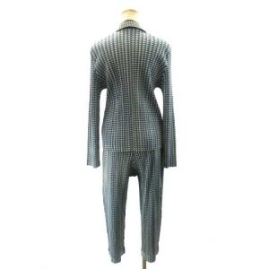 PLEATS PLEASE ISSEY MIYAKE セットアップ プリーツ ジャケット パンツ 総柄 4 ブルー パープル