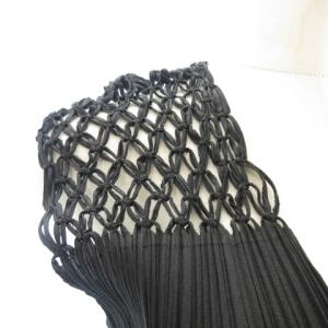 PLEATS PLEASE ISSEY MIYAKE セットアップ フリンジ ノースリーブカットソー パンツ メッシュ 3 黒