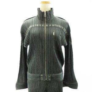 PLEATS PLEASE ISSEY MIYAKE セットアップ デニム 転写 ジャケット パンツ 3 ブルー