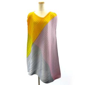 変形 ワンピース 斜めプリーツ アシンメトリー 切替 PP53-JH553 マルチカラー 5