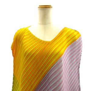 PLEATS PLEASE ISSEY MIYAKE 変形 ワンピース 斜めプリーツ アシンメトリー 切替 PP53-JH553 マルチカラー 5