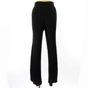 PLEATS PLEASE ISSEY MIYAKE 07SS 斜めプリーツパンツ 4 ブラック
