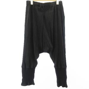 PLEATS PLEASE ISSEY MIYAKE パンツ スラックス 変形 サルエル ワイド 伸縮 5 ネイビー