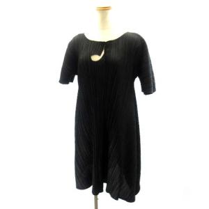 ワンピース チュニック ドレス 音符 ひざ丈 半袖 PP81-JH403 ブラック 3