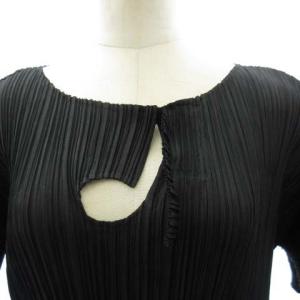 PLEATS PLEASE ISSEY MIYAKE ワンピース チュニック ドレス 音符 ひざ丈 半袖 PP81-JH403 ブラック 3