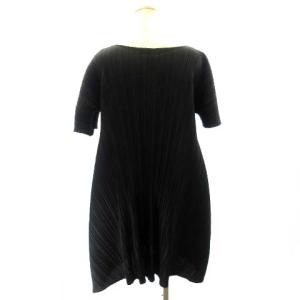 PLEATS PLEASE ISSEY MIYAKE ワンピース チュニック ドレス 音符 ひざ丈 半袖 PP81-JH403 ブラック 3
