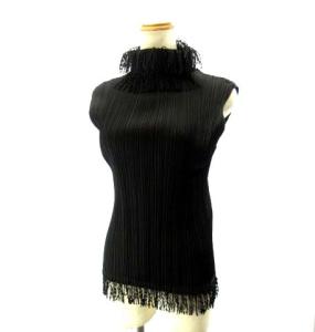 04AW ノースリーブ カットソー フリンジ タートルネック PP43-JK741 ブラック 3