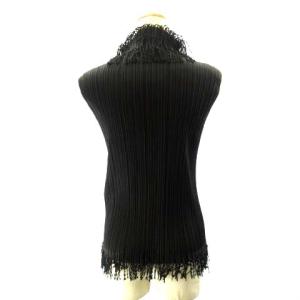 PLEATS PLEASE ISSEY MIYAKE 04AW ノースリーブ カットソー フリンジ タートルネック PP43-JK741 ブラック 3