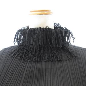PLEATS PLEASE ISSEY MIYAKE 04AW ノースリーブ カットソー フリンジ タートルネック PP43-JK741 ブラック 3