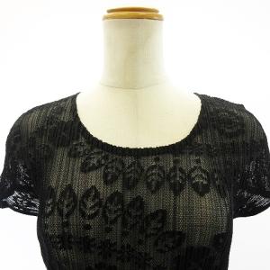 PLEATS PLEASE ISSEY MIYAKE 総レース 総柄 カットソー 半袖 ブラック 3 L相当 STK