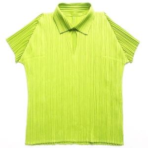 極美品 ポロシャツ カットソー 半袖 グリーン 伸縮 3 L相当 STK