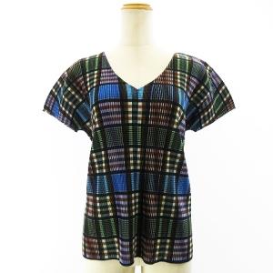 PLEATS PLEASE ISSEY MIYAKE 12AW チェック柄 マルチカラー カットソー 半袖 3 STK