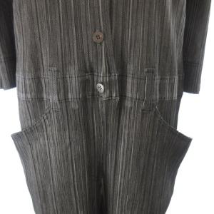 PLEATS PLEASE ISSEY MIYAKE PP13-JI586 オールインワン サロペット デニム 転写 ブラック ダークグレー
