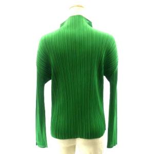 PLEATS PLEASE ISSEY MIYAKE PP53-JK006 カットソー ブラウス ハイネック プリーツ 長袖 3 グリーン