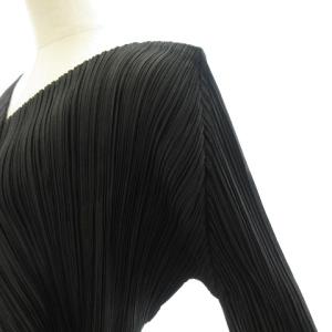 PLEATS PLEASE ISSEY MIYAKE カーディガン ボレロ 長袖 プリーツ ショート丈 PP71-JO802 ブラック 3 STK