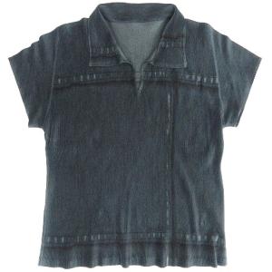 極美品 13AW デニム 転写 ポロシャツ カットソー 半袖 グリーン系 3 L相当 STK