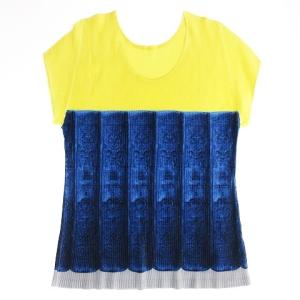 極美品 07SS 本 ブック柄 カットソー 半袖 イエロー ブルー 3 L相当 STK