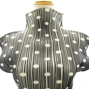 PLEATS PLEASE ISSEY MIYAKE 07SS カットソー ポルカドット柄 ハイネック 3 グレー