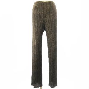 PLEATS PLEASE ISSEY MIYAKE パイソン柄 パンツ スラックス ブラウン系 伸縮 4 XL相当