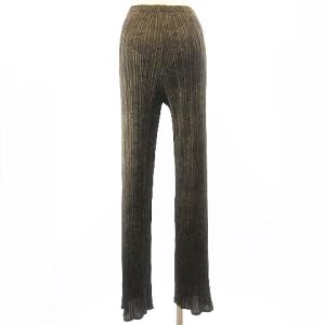 PLEATS PLEASE ISSEY MIYAKE パイソン柄 パンツ スラックス ブラウン系 伸縮 4 XL相当